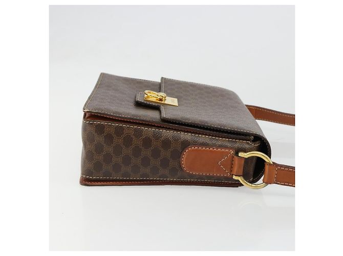 Céline CELINE Macadam Canvas Shoulder Bag PVC Leather Brown Gold - vista 3