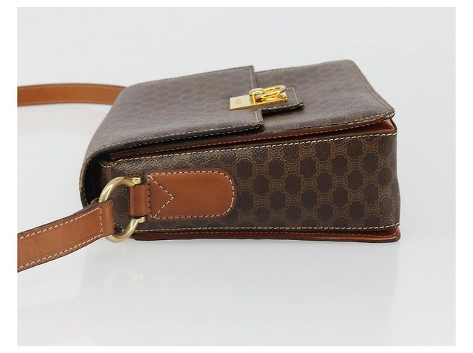 Céline CELINE Macadam Canvas Shoulder Bag PVC Leather Brown Gold - vista 4