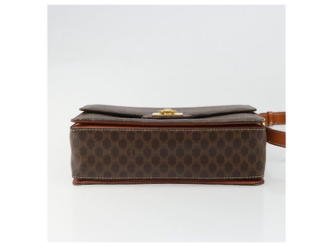 Céline CELINE Macadam Canvas Shoulder Bag PVC Leather Brown Gold - vista 5