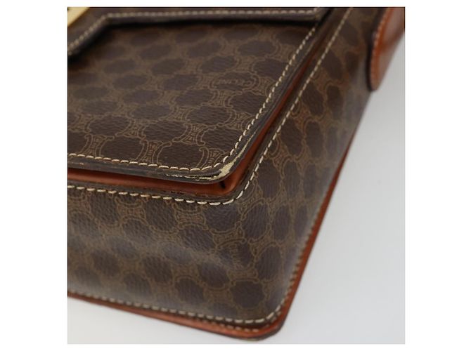 Céline CELINE Macadam Canvas Shoulder Bag PVC Leather Brown Gold - vista 8