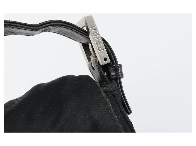 FENDI Mamma Baguette Shoulder Bag Cotton Jersey Black Silver - vista 18