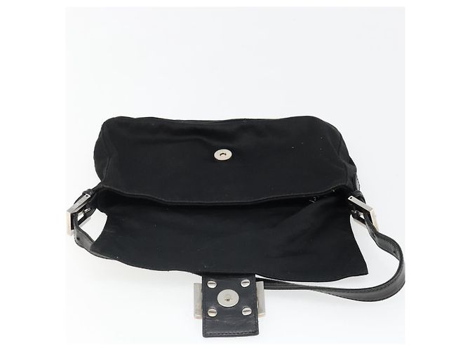 FENDI Mamma Baguette Shoulder Bag Cotton Jersey Black Silver - vista 20