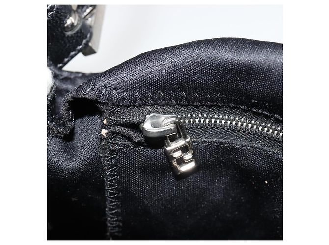 FENDI Mamma Baguette Shoulder Bag Cotton Jersey Black Silver - vista 23