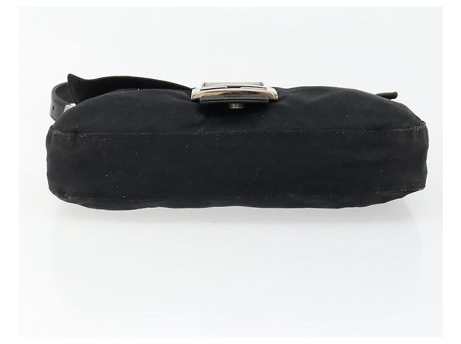 FENDI Mamma Baguette Shoulder Bag Cotton Jersey Black Silver - vista 5
