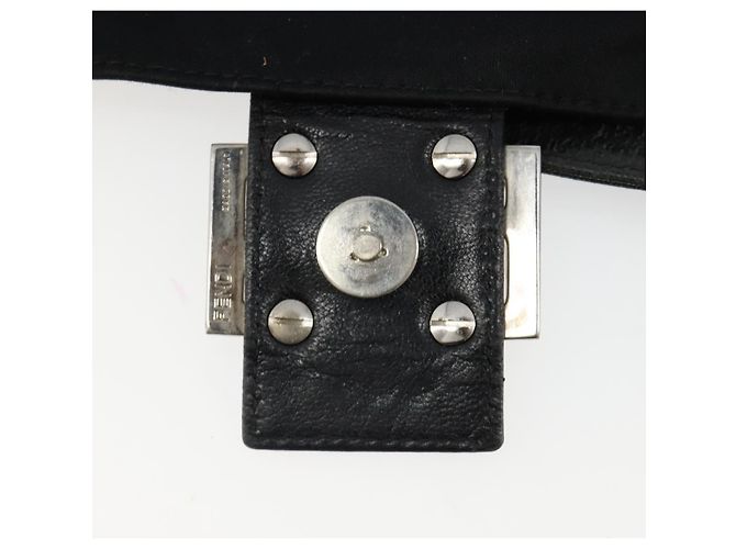 FENDI Mamma Baguette Shoulder Bag Cotton Jersey Black Silver - vista 9