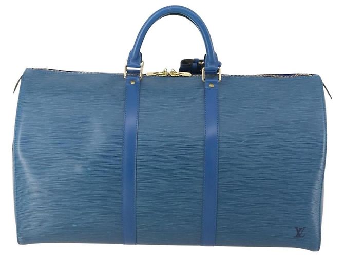 LOUIS VUITTON Epi Keepall 50 Boston Bag Blue M42965 LV - vista 2