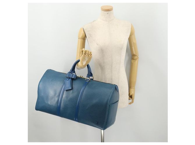 LOUIS VUITTON Epi Keepall 50 Boston Bag Blue M42965 LV - vista 22