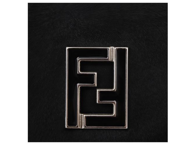 FENDI Shoulder Bag Harako leather Black Silver - vista 19