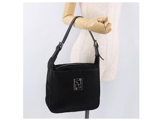 FENDI Shoulder Bag Harako leather Black Silver - vista 25