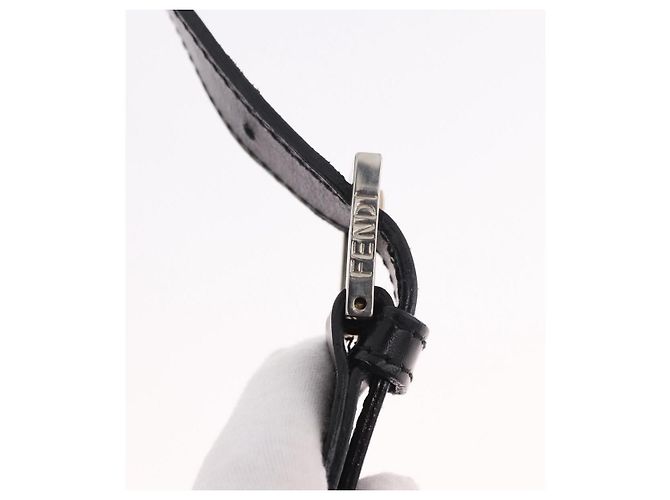 FENDI Shoulder Bag Harako leather Black Silver - vista 8