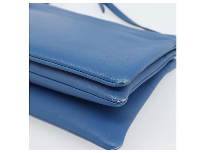 Céline CELINE Trio Shoulder Bag Leather Blue Gold - vista 12