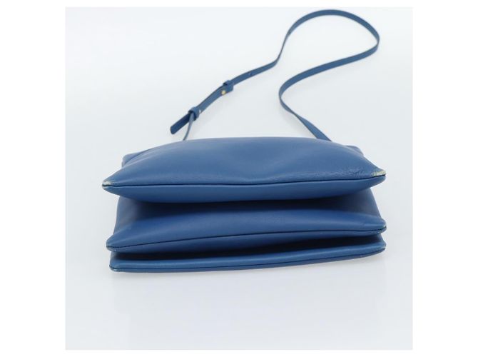 Céline CELINE Trio Shoulder Bag Leather Blue Gold - vista 9