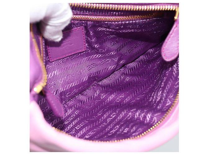 PRADA Shoulder Bag Leather Purple Gold - vista 11