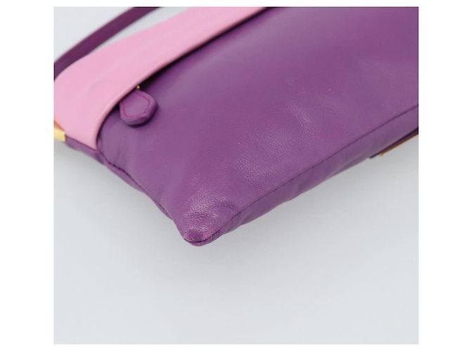 PRADA Shoulder Bag Leather Purple Gold - vista 15