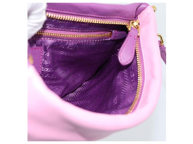 PRADA Shoulder Bag Leather Purple Gold - vista 22