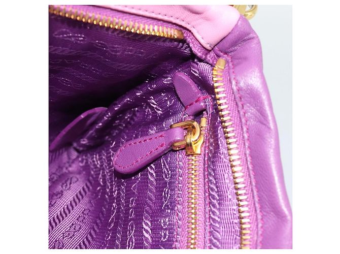 PRADA Shoulder Bag Leather Purple Gold - vista 24