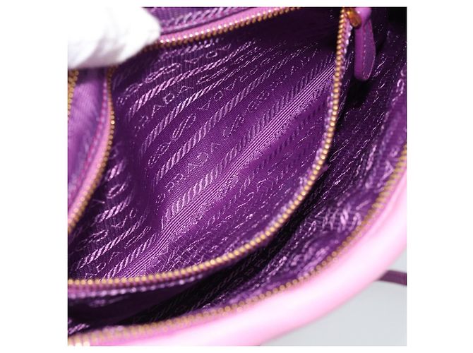 PRADA Shoulder Bag Leather Purple Gold - vista 25
