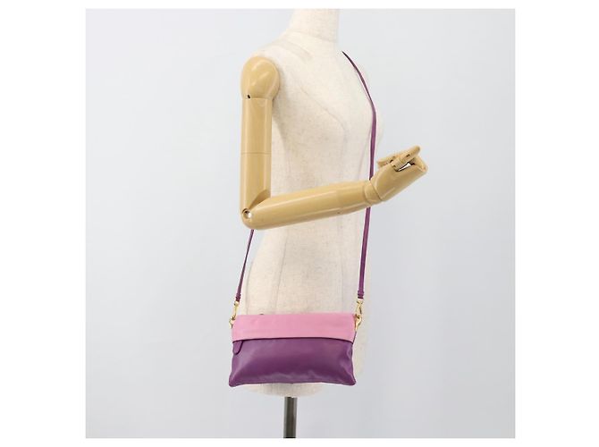 PRADA Shoulder Bag Leather Purple Gold - vista 27
