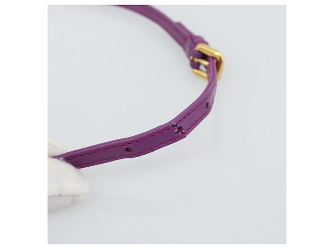 PRADA Shoulder Bag Leather Purple Gold - vista 8