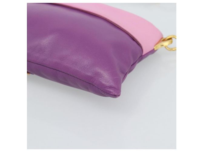 PRADA Shoulder Bag Leather Purple Gold - vista 9