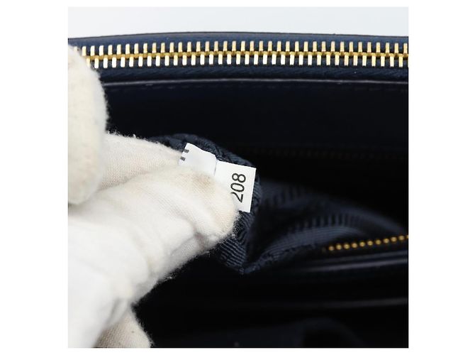 PRADA Hand Bag Saffiano leather 2way Blue Gold - vista 11