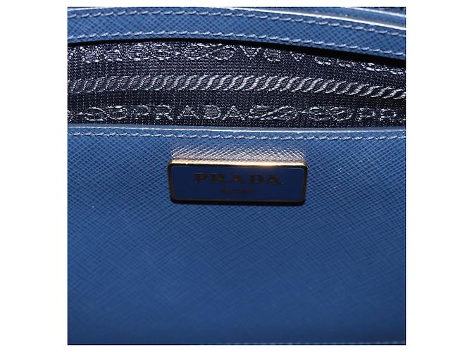 PRADA Hand Bag Saffiano leather 2way Blue Gold - vista 19