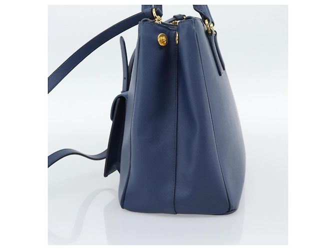 PRADA Hand Bag Saffiano leather 2way Blue Gold - vista 4