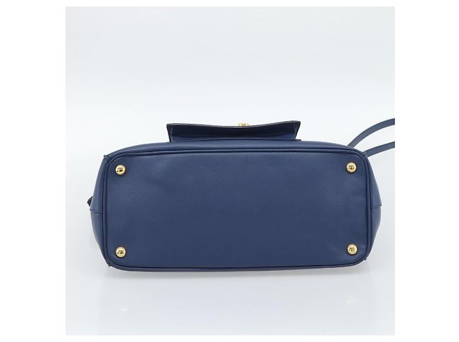 PRADA Hand Bag Saffiano leather 2way Blue Gold - vista 5