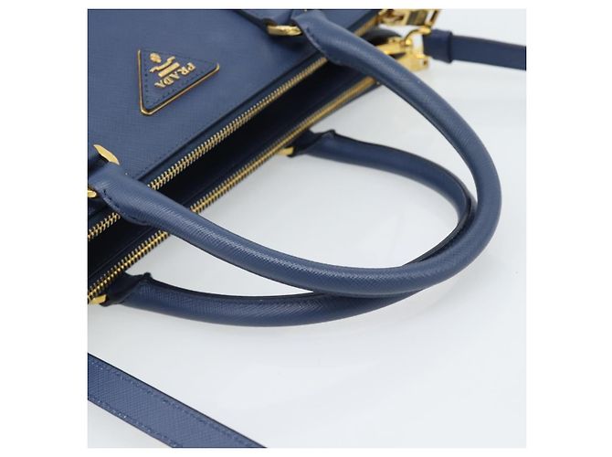 PRADA Hand Bag Saffiano leather 2way Blue Gold - vista 7