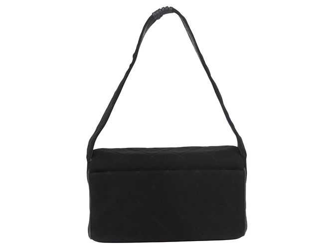 CHANEL Matelasse Shoulder Bag Cotton Black Gold CC - vista 2