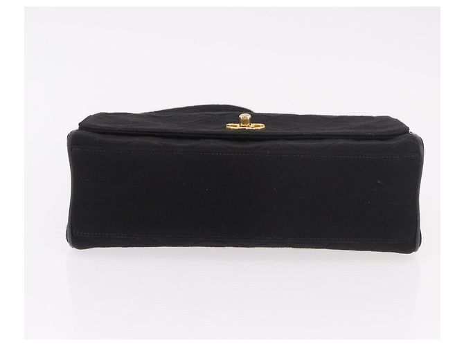 CHANEL Matelasse Shoulder Bag Cotton Black Gold CC - vista 5