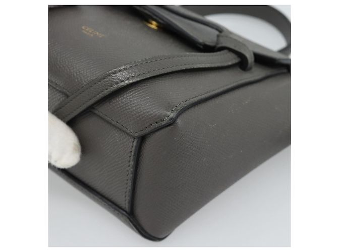 Céline CELINE Pico Belt Hand Bag Leather 2way Gray Gold - vista 15