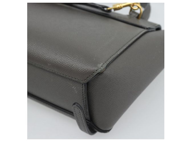 Céline CELINE Pico Belt Hand Bag Leather 2way Gray Gold - vista 17