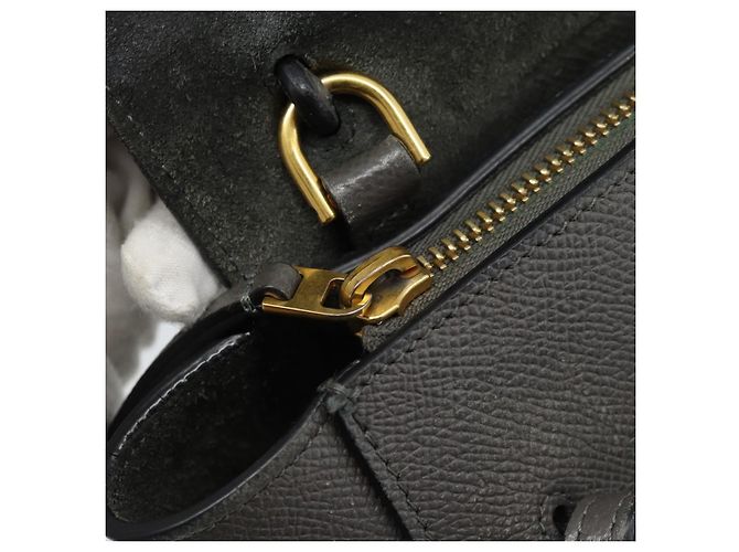 Céline CELINE Pico Belt Hand Bag Leather 2way Gray Gold - vista 18