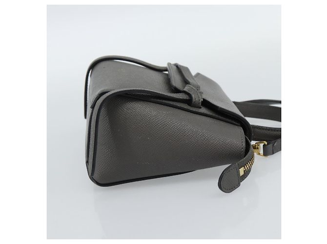Céline CELINE Pico Belt Hand Bag Leather 2way Gray Gold - vista 4
