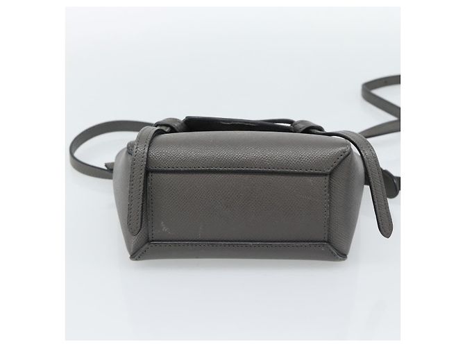 Céline CELINE Pico Belt Hand Bag Leather 2way Gray Gold - vista 5