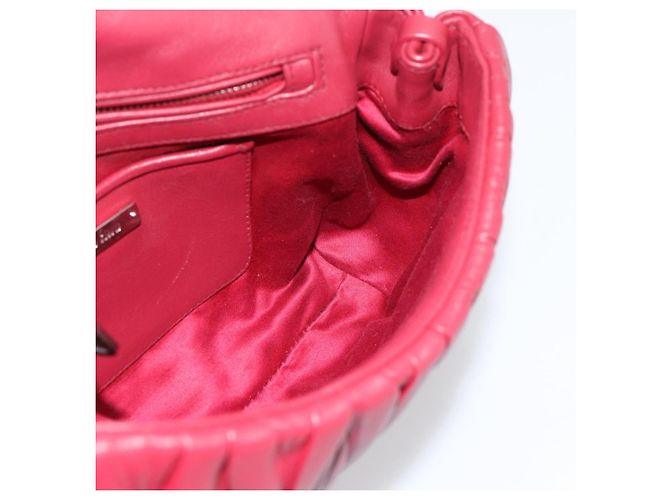 Miu Miu Matelasse Chain Shoulder Bag Leather Red Silver - vista 22