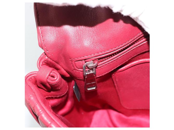 Miu Miu Matelasse Chain Shoulder Bag Leather Red Silver - vista 24