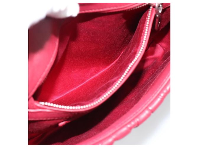 Miu Miu Matelasse Chain Shoulder Bag Leather Red Silver - vista 25