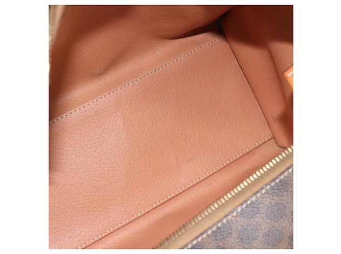 Céline CELINE Macadam Canvas Hand Bag PVC Leather Brown Gold - vista 11