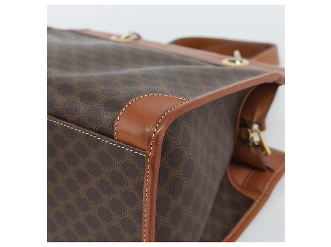 Céline CELINE Macadam Canvas Hand Bag PVC Leather Brown Gold - vista 15