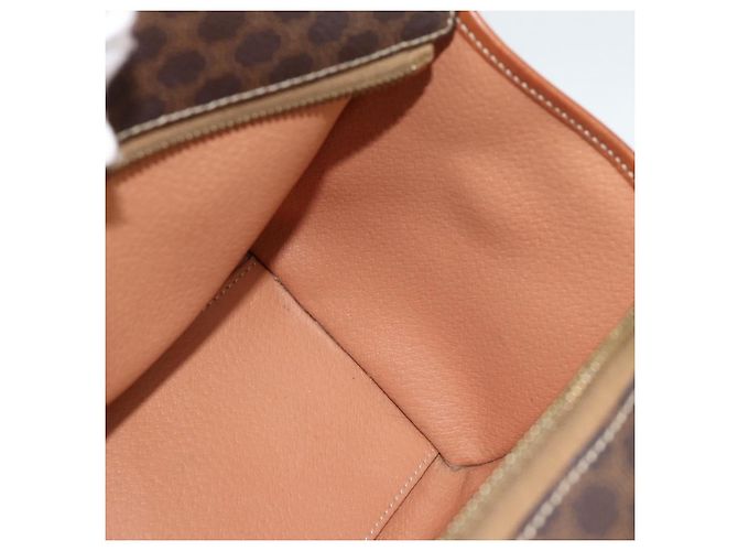 Céline CELINE Macadam Canvas Hand Bag PVC Leather Brown Gold - vista 18