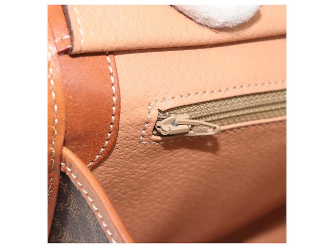 Céline CELINE Macadam Canvas Hand Bag PVC Leather Brown Gold - vista 19