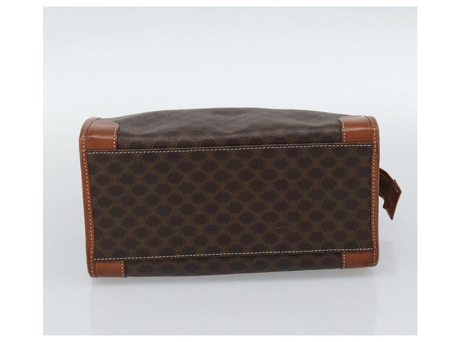 Céline CELINE Macadam Canvas Hand Bag PVC Leather Brown Gold - vista 5