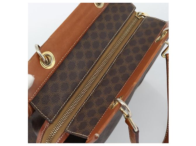 Céline CELINE Macadam Canvas Hand Bag PVC Leather Brown Gold - vista 6