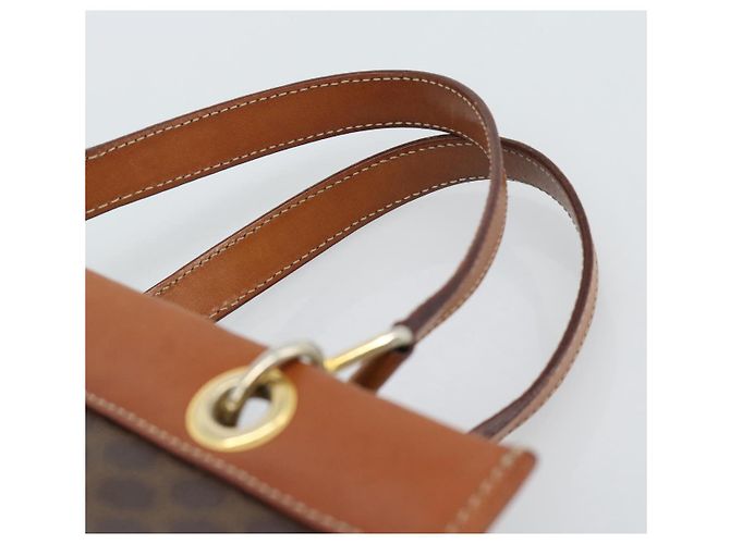Céline CELINE Macadam Canvas Hand Bag PVC Leather Brown Gold - vista 8