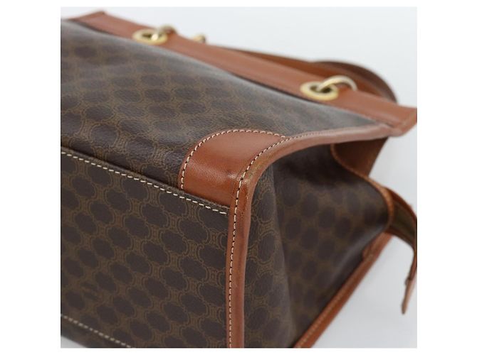 Céline CELINE Macadam Canvas Hand Bag PVC Leather Brown Gold - vista 9