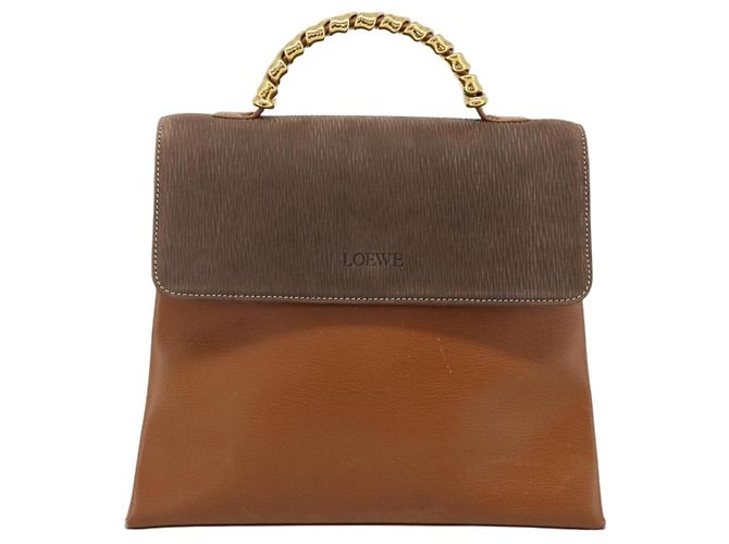 LOEWE Velazquez Hand Bag Leather Brown Gold - vista 13