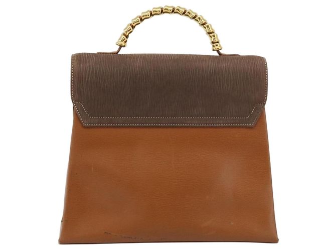 LOEWE Velazquez Hand Bag Leather Brown Gold - vista 2