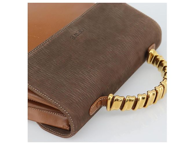 LOEWE Velazquez Hand Bag Leather Brown Gold - vista 6
